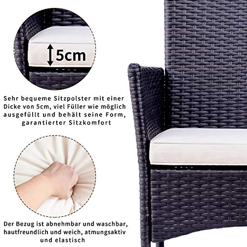 WYLZLIY-Home Gartenmöbel-Sets Gartenlounge Set Balkonmöbel Set Rattan-Gartenstühle Mit Couchtisch Und Kissen Bistro Set… – Bild 4