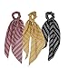 Scarf Scrunchies Women Hair Ties - Hair Scarves Scrunchys Bow Leopard Ribbon Scrunchy with Tails For Thick Hair No Crease Accessories Soft Ropes Ponytail Holder with Designs Long Ponytail