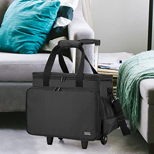Luxja Rolling Sewing Machine Bag with Removable Pad and Shoulder Strap