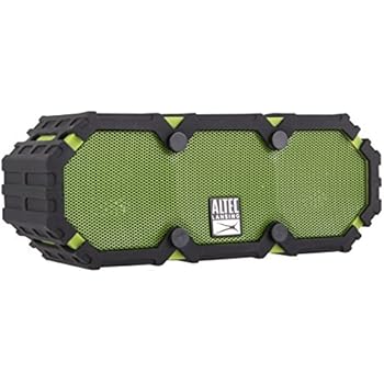 Altec Lansing IMW477-GRBK Mini LifeJacket 2 Waterproof Portable Wireless Bluetooth Floatable Speaker with 30 ft Wireless Range, 10 Hours of Battery Life, and Onboard Microphone, Green/Black