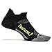 Feetures Merino+ Ultra Light No Show Tab Athletic Running Socks for Men and Women - Charcoal + Reflector - Size Medium