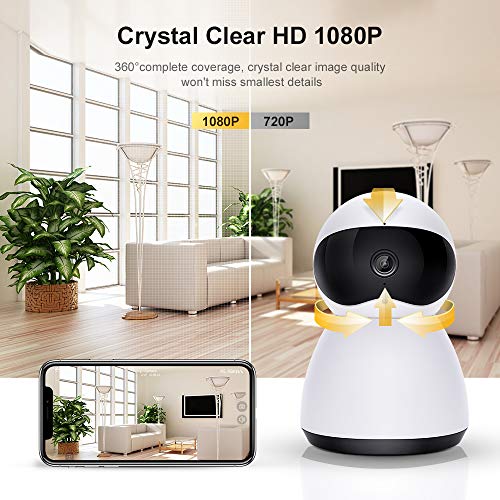 Wireless Camera Baby Home Security Monitor 1080P Dome IP Cameras Surveillance System with Motion Detection, Two-Way Audio, PIR Night Vision Mode, Alert Information
