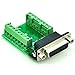 CZH-LABS Slim Right Angle D'sub Header Breakout Board, Terminal Block DSUB Connector Module (DB15 Female)