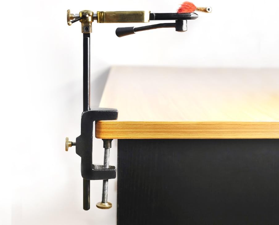 XFISHMAN Rotary-Fly-Tying-Vise-Fly-Tying-Tools Vice Kit with Pedestal Base Clamps