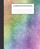Composition Notebook: Unicorn Shimmer Ombre Shimmer Faux Glitter College Ruled Notebook Lined School Journal