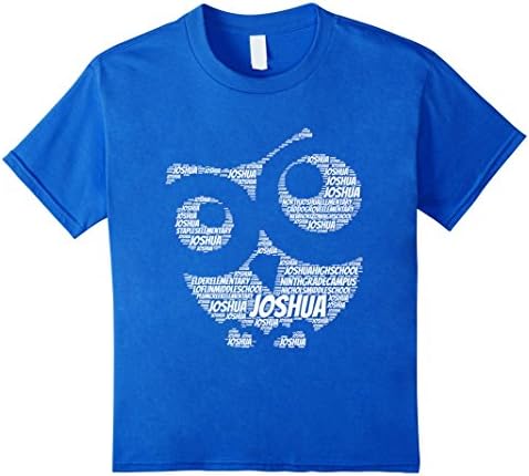 Kids Joshua Texas Small Town School Word Shape Owl T-Shirt 8 Royal Blue