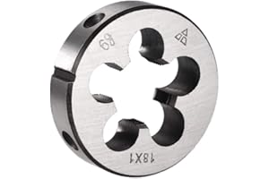 uxcell M18 X 1 Metric Round Die, Machine Thread Right Hand Threading Die, Alloy Steel Screw Thread Cutting Die