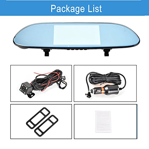 TekBow Car Video Recorder Dual Lens Dash Cam 5.0" Touch Screen Rearview Mirror Full HD 1080P 170 Degree Wide Angle with Front and Back Camera, Night Vision, G-Sensor, Parking Mode, Loop Recording - Thumbnail 6