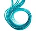 SWACC 12 Pcs Multi-Colors Party Highlights Clip on in Hair Extensions Colored Hair Streak Synthetic Hairpieces (20-Inch Curly, 6 Pcs Teal + 6 Pcs Blue)