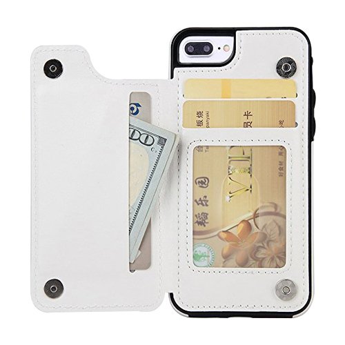 xhorizon SR Ultra Slim Fit Premium Leather Wallet Case Flip Folio Shockproof Protective Defender Shell Holder with Card Slots for iPhone 7 Plus/iPhone 8 Plus