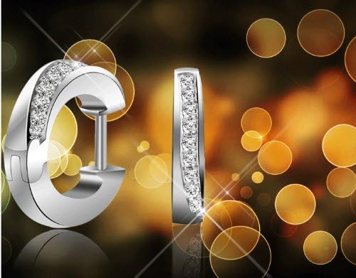 925 Solid Silver 2mm Classic Small Hoop Stud Earrings Crystal Ear Studs Eardrop with Diamond Fashion Jewelry for Men Women Girl