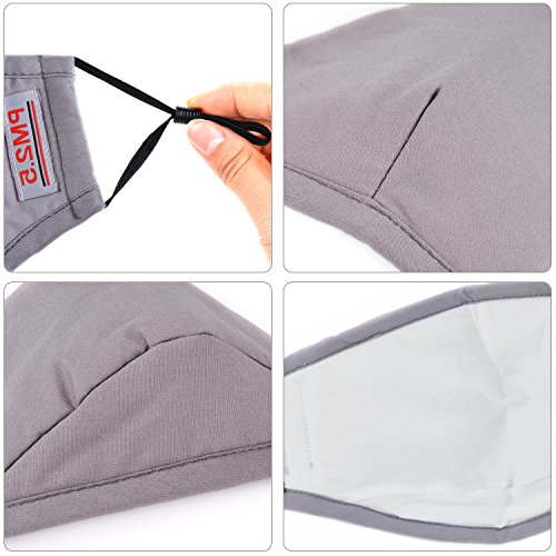 Dust Mask,Aniwon 3 Pack Anti Dust Pollution Mask with 6 Pcs Activated Carbon Filter Insert Washable Cotton Mouth Mask with Adjustable Straps - Thumbnail 2