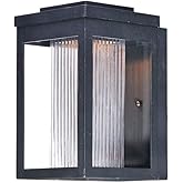 Maxim Salon-8W 1 LED Outdoor Wall Mount-6 Inches Wide by 10 inches high-Black Finish-Clear Ribbed Glass Color