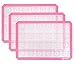 Aprince Silicone Baking Mat Set of 3 Half Sheets for Macarons - Non Stick Cookie Sheet Professional Grade (3) (Pink)