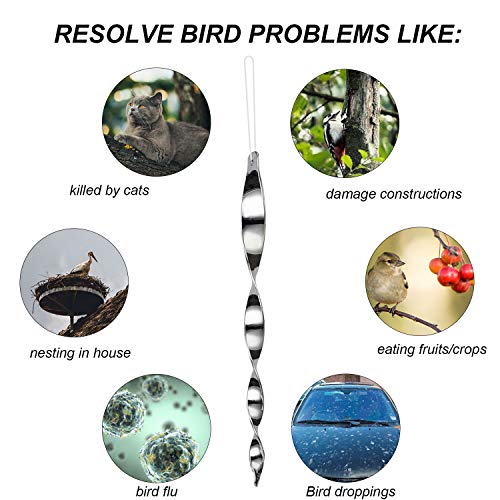 Besmon Woodpecker Bird Scare Devices，Reflective Scare Rods Control