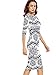 Floerns Women's Porcelain Print Work Sheath Business Pencil Dress Blue L