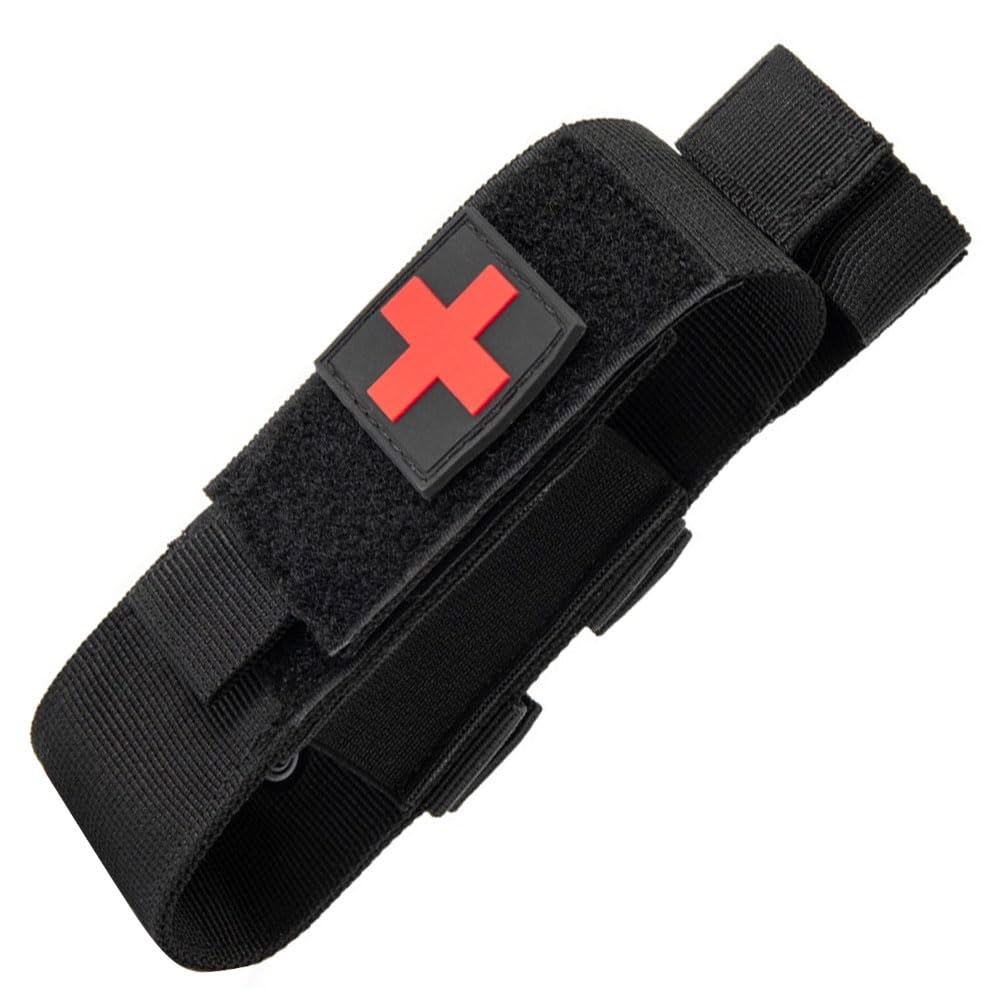 Tactical Molle Tourniquet Holder Tactical Tourniquet Pouch Holder for Outdoor Sports Camping Hiking Climbing Black