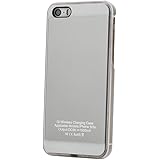 Antye iPhone 5、5S、SEワイヤレス充電器、スマートワイヤレス誘導充電器レシーバハウジングカバー（シルバー）