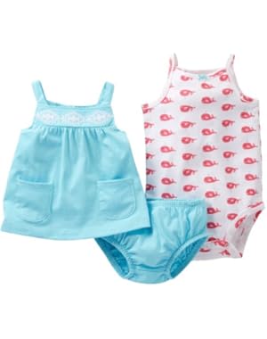 Baby Girls' 3-Piece Diaper Cover Set