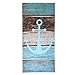 Uphome Nautical Anchor Bathroom Towel, Vintage Retro Cotton Microfiber Turquoise and Brown Ultra Soft Hotel SPA Beach Pool Bath Towel