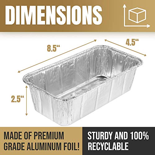 Aluminum Bread Loaf Pans (50 Pack) 8.5"x4.5" Foil Bread Pans Standard