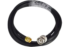 Boobrie SMA Cable RG58 Coaxial Cable 6.56Ft BNC Male to SMA Male Coaxial Cable BNC Low Loss Jumper Cable for Antennas, Wireless LAN Devices, RF Coaxial Connector, RF Coaxial Cable, Wi-Fi, Radios