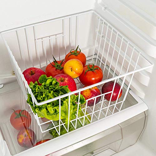 Slideep Fridge Freezer Baskets, Wire Storage Organizer Basket