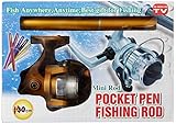 Docooler Fishing Rod Mini Fishing Pole Retractable Pocket Pen with Fishing Reel and Fishing Line