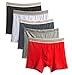 COSOMALL Men's 5 Pack Comfortable Cotton Boxer Briefs (S, Black/White/red/Gray/Blue) primary