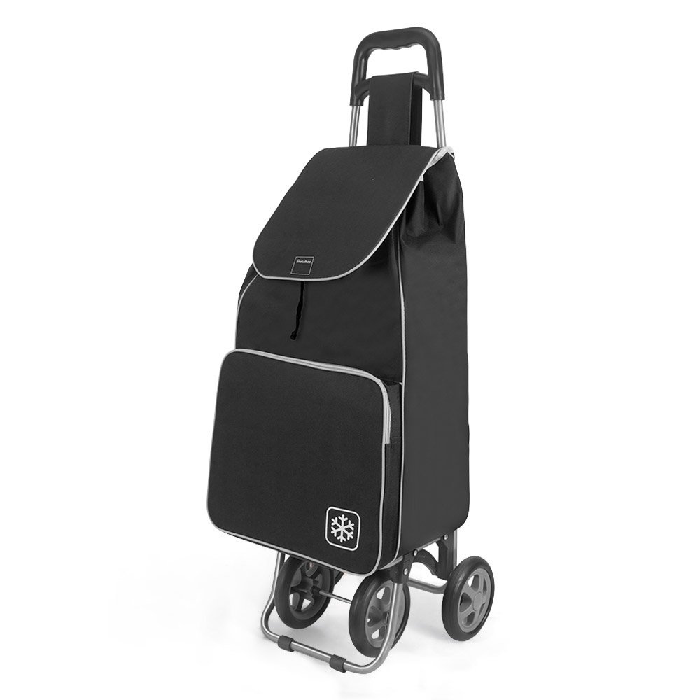 Metaltex Aloe Shopping Trolley with 4 Wheels, Metal, 120 x 60 x 6 cm 120x60x6 cm Black โ image 1