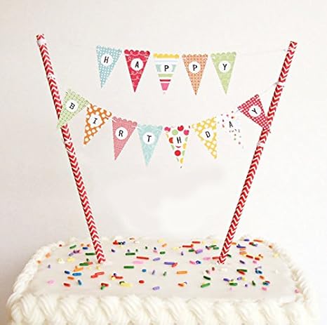 Happy Birthday Bunt Girlande Kuchendekoration Cake Toppers Geburtstagskuchen Deko
