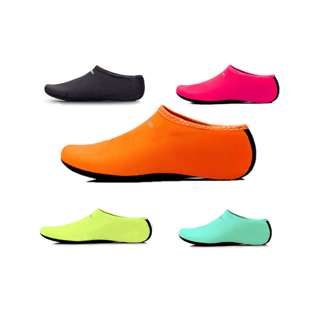 Uncle Paul Water Socks - Orange Kids Indoor Sock Barefoot Beach Surf Diving Pool Yoga Socks for Boy Girl Small EU 33-34