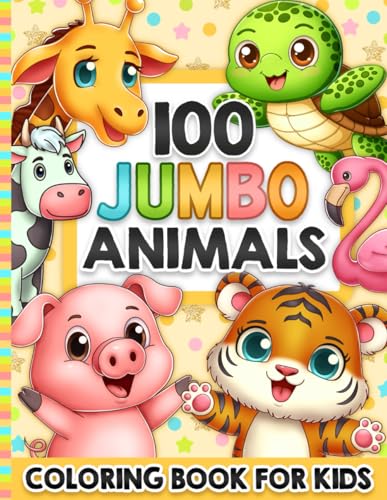 Animals Coloring Book for Kids: For Girls and Boys Ages 4-8 and Toddlers 1-3, 2-4