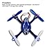 Alwayswish 20pcs Transparent Clear and Blue Blades Propellers Props Rotor for Hubsan X4 H107 H107D H107C H107L Mini RC Airplane