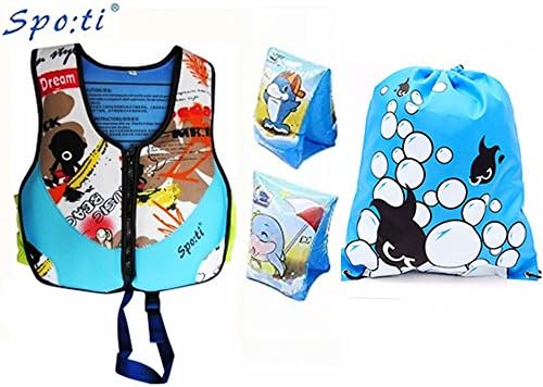 Rayma Infant/Children Character Side Openning Learning Swimsuit Floating Life Vest&amp;Life Jacket For Water Sport&amp;games For 2-4 Years Old (Blue)