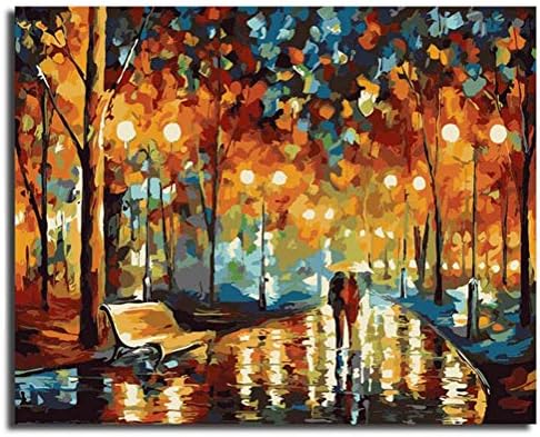 DIY Painting by Number Kits,Oil Paint Drawing Canvas with Brushes Christmas Decor Decorations Gifts - 16 * 20 inch Frame