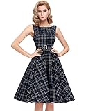 Women's Floral Print 50s Vintage Swing Dress BP0002 (Multi-Colored)