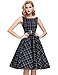 Belle Poque Women's 50s Vintage Swing Dress Floral Print BP0002 (Multi-Colored)