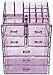Sorbus Clear Cosmetic Makeup Organizer - Make Up & Jewelry Storage, Case & Display - Spacious Design - Great Holder for Dresser, Bathroom, Vanity & Countertop (3 Large, 4 Small Drawers) [Purple]