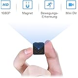 Mini Kamera, MHDYT HD 1080P Super Kleine Nanny Cam, Tragbare Mikro Überwachungskamera mit Bewegungsmelder und Infrarot Nachtsicht, Compact Akku Kameras für Innen und Aussen