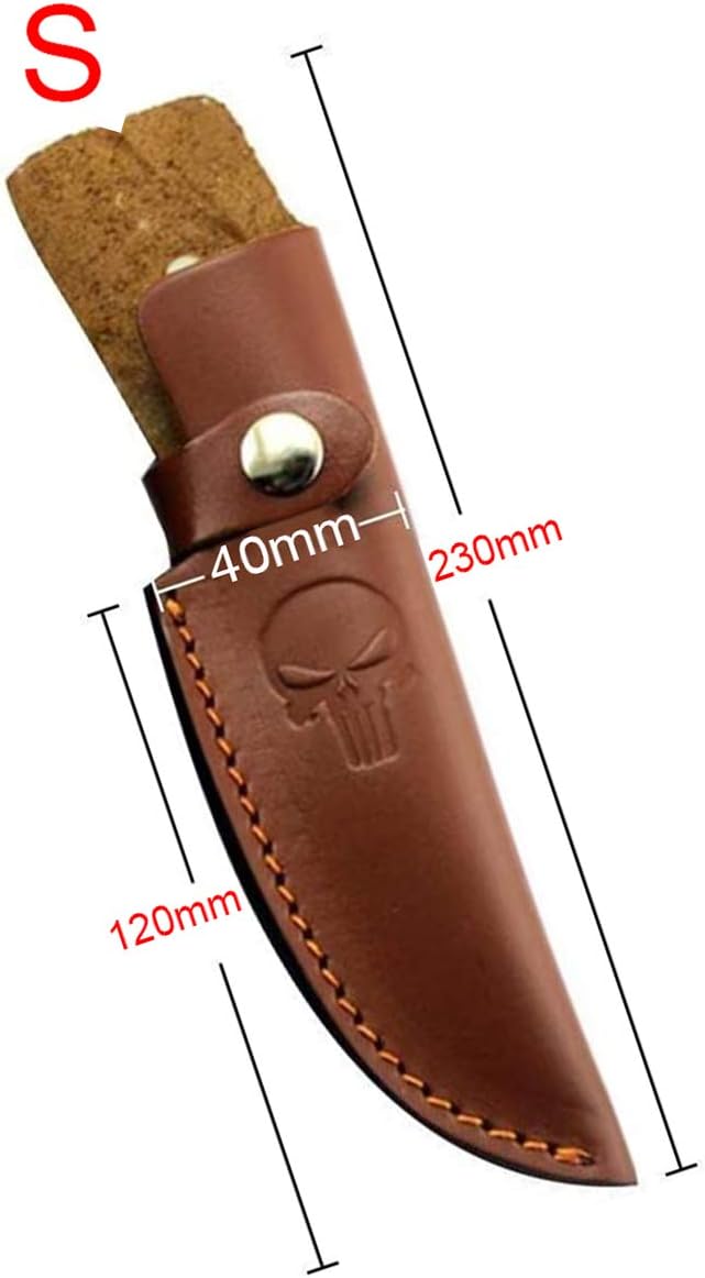 Leather Knife Sheath 5 inch Fixed Blade Pocket Knife Sheath Leather Case with Snap Closure Folding Knife Sheath Holder Belt Loop Case Leather Pouch - Image 3