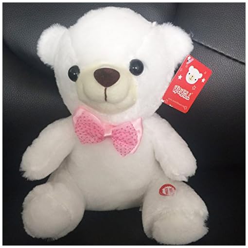 Bstaofy WEWILL Glow White Teddy Bear Stuffed Animal LED Colorful Night Light Plush Toy Soft Floppy Gift for Kids on Birthday Christmas Festivals, 8-Inch - Image 3