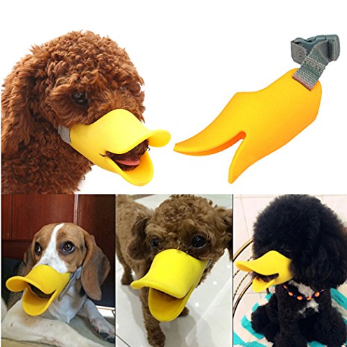 Legendog Dog Muzzle, Anti Bite Duck Mouth Shape Dog Mouth Covers Anti-Called Muzzle Masks Pet Mouth Set Bite-Proof Silicone Material (Orange,S)