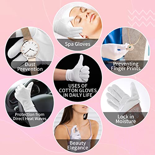 Molain Pairs Moisturizing Gloves White Cotton Moisturizing