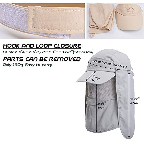 Gisdanchz Outdoor Sonnenhut Hut Herren Damen Solapa de Ccuello Removible Respirable UV Schutz Kappe – Bild 7