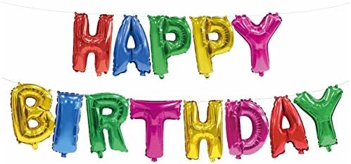FindFun Happy Birthday Balloons Banner Rainbow Unicorn Letter Balloons for Birthday Party Decoration