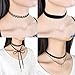 FIBO STEEL 8PCS Womens Black Velvet Choker Necklace for Girls Lace Choker Tattoo Necklace …