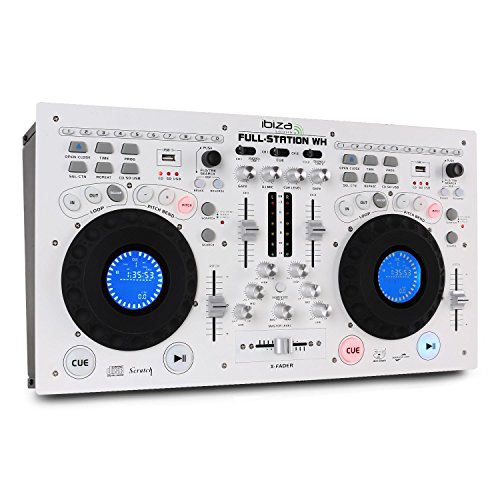 Ibiza FULL-STATION-WH - Mesa de mezclas para DJ, color blanco