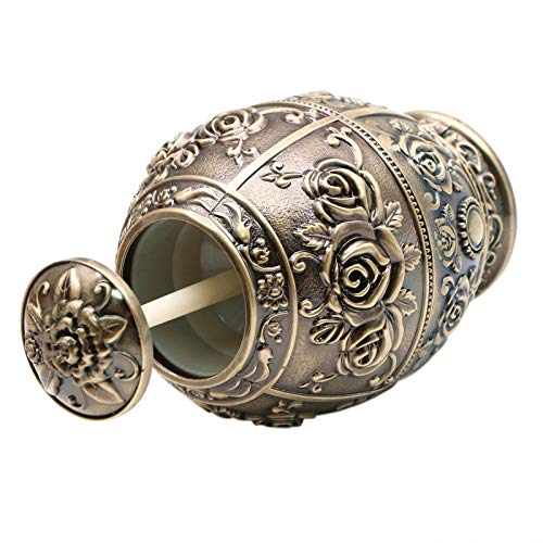 WSSROGY Retro Automatic Toothpick Holder Protable Push Style Vintage Embossed Toothpick Dispenser Box for Home Hotel Decoration