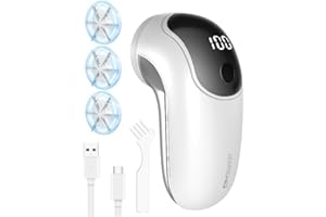 Rechargeable Fabric Shaver, [Highly Efficient] Homtronics Lint Remover with 3 Stainless Steel 6-Leaf Blades, 3 Speeds, Lint S